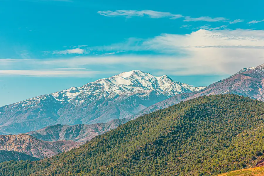 Snow-capped peaks of the High Atlas Mountains