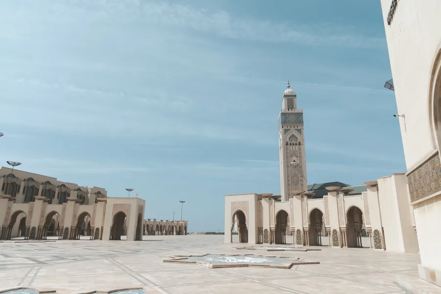 Hassan II Mosque on the Atlantic shore in Casablanca