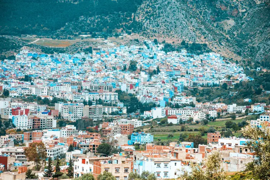 Panorama over the blue city of Chefchaouen