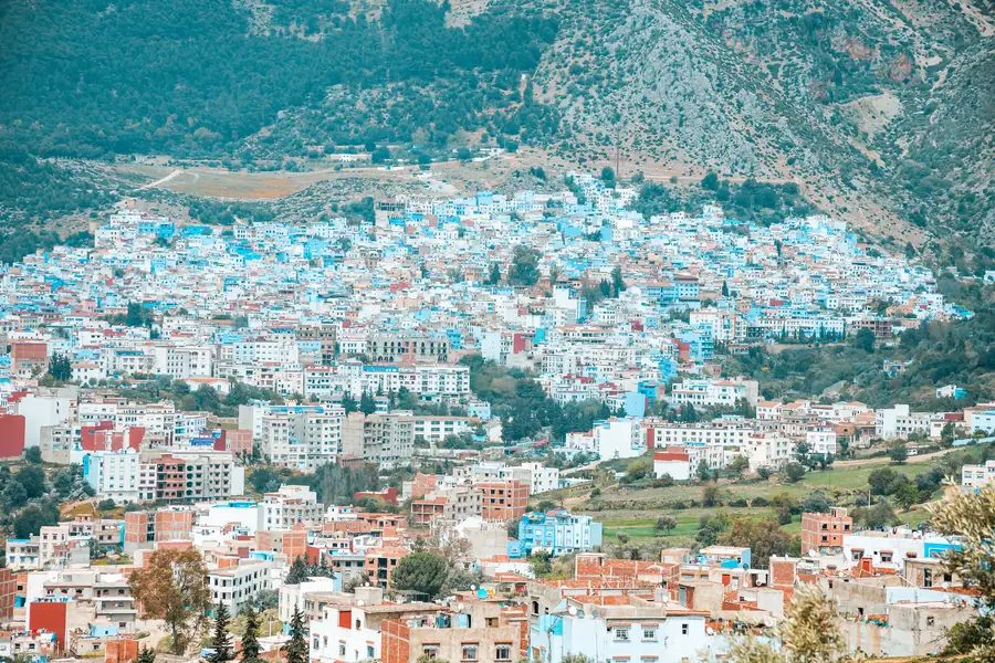 A blue-washed street in Chefchaouen