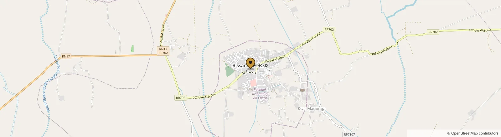 Map of Rissani in south-east Morocco, where the Morocco Tour Offers office is based, on the road to the Erg Chebbi dunes