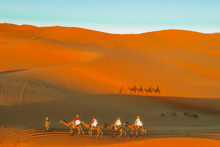 Golden dunes of Erg Chebbi in the Sahara
