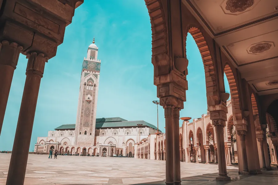Arcades of the Hassan II Mosque in Casablanca