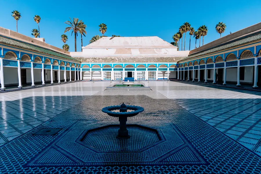 Courtyard and reflecting pool of a Marrakech palace